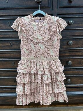 Imoga Stunning Girls Size 10 Floral Ruffle Tiered Kids Dress